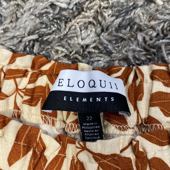 Eloquii 55% linen 45% viscose pull on elastic waist wide leg printed pants sz 22 - Picture 4 of 12